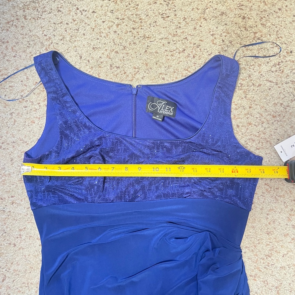 Alex Evenings 2 Piece Blue Empire Waist Bolero Dress Formal Dress Jackets Set 10 - Picture 11 of 13